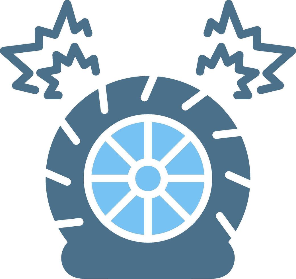 Flat Tire Glyph Two Color Icon Design vector