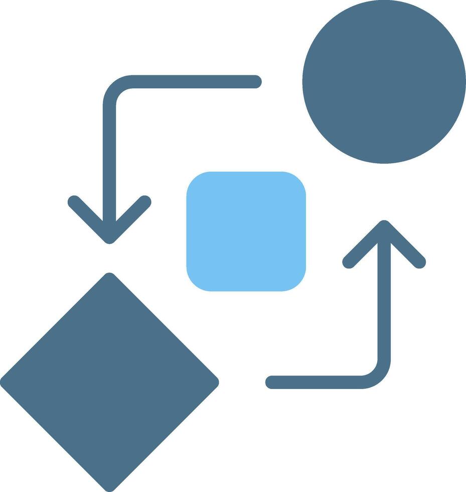 Looping Glyph Two Color Icon Design vector