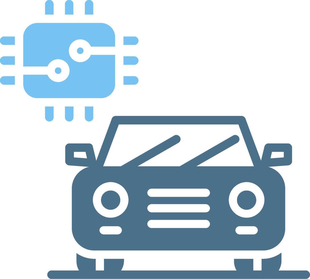 Smart Car Glyph Two Color Icon Design vector