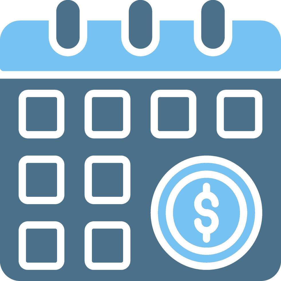 Schedule Glyph Two Color Icon Design vector