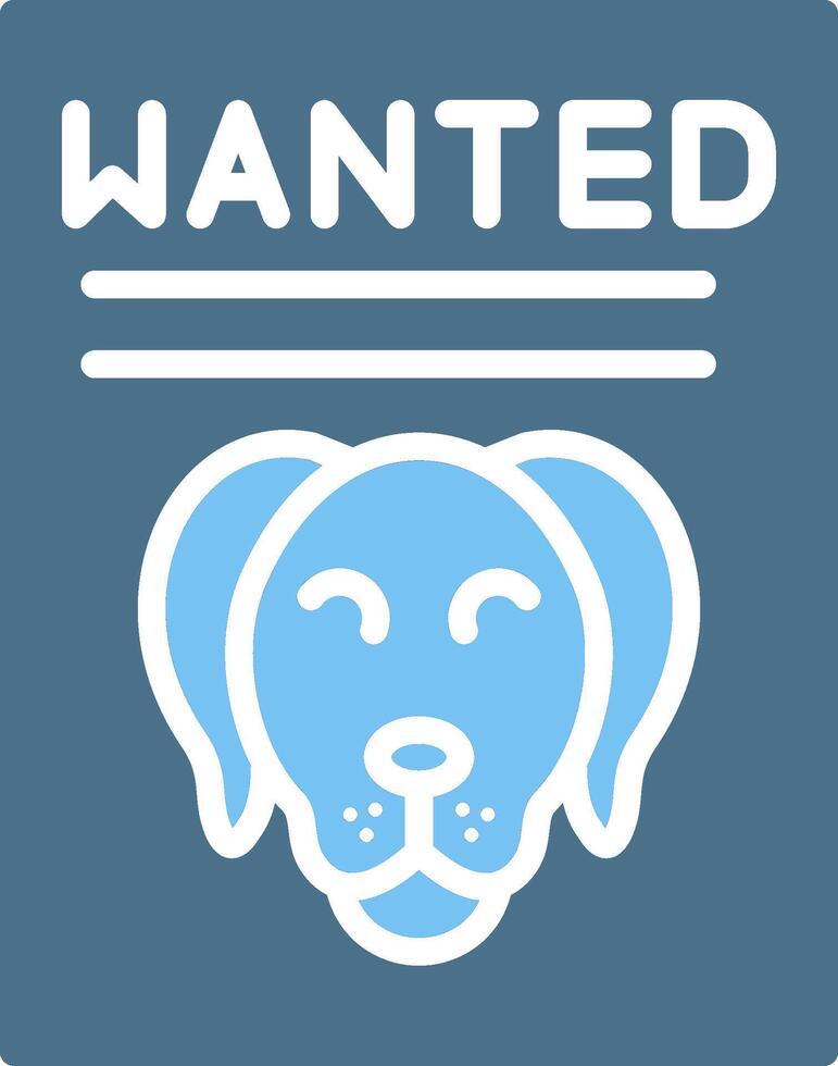 Wanted Glyph Two Color Icon Design vector