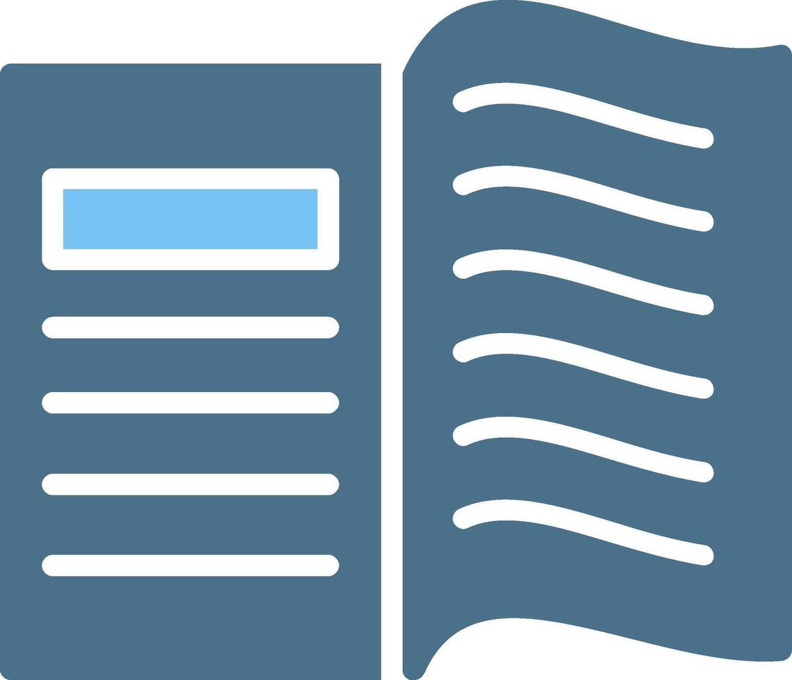 Book Glyph Two Color Icon Design vector