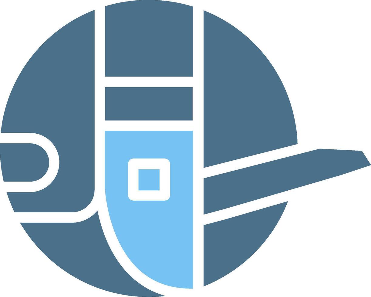Sewing Shuttle Glyph Two Color Icon Design vector