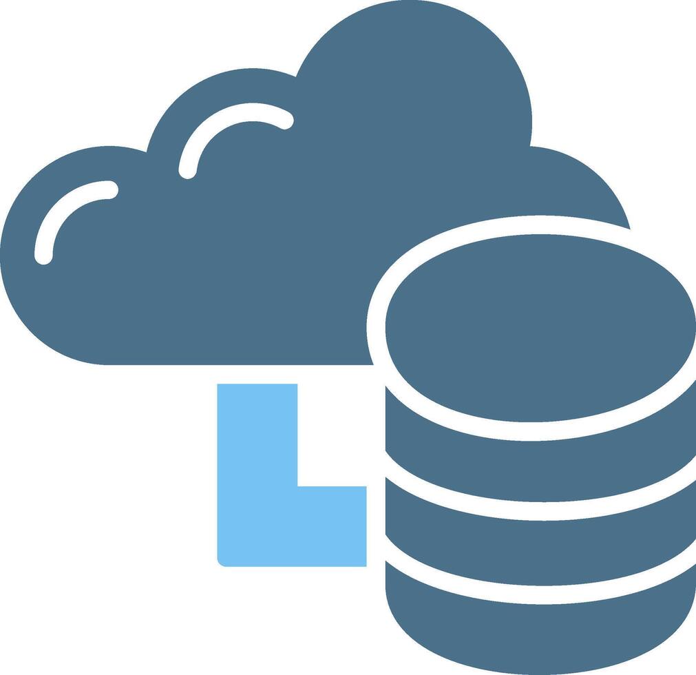 Cloud storage Glyph Two Color Icon Design vector