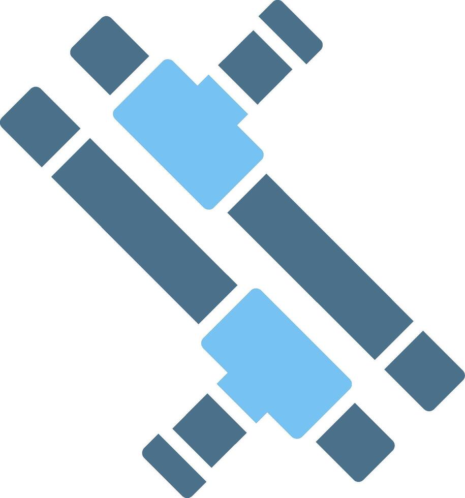Tonfa Glyph Two Color Icon Design vector