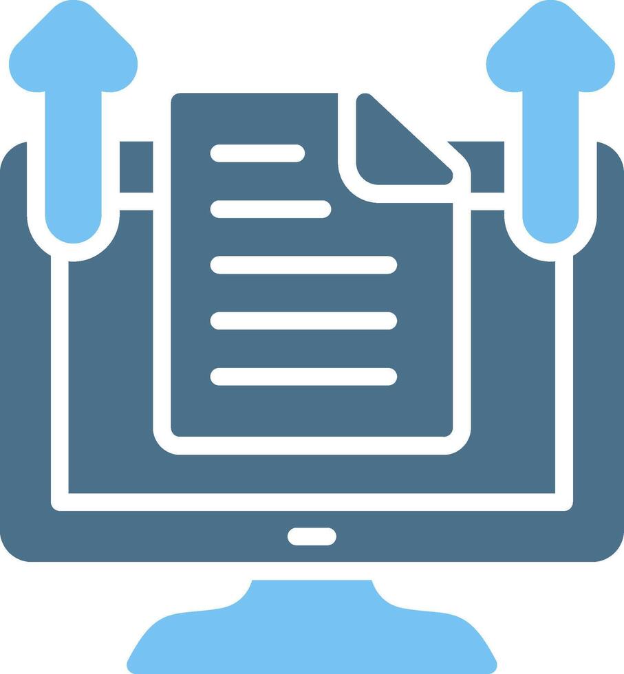 Upload Glyph Two Color Icon Design vector