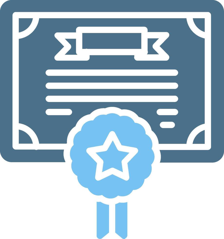 Diploma Glyph Two Color Icon Design vector