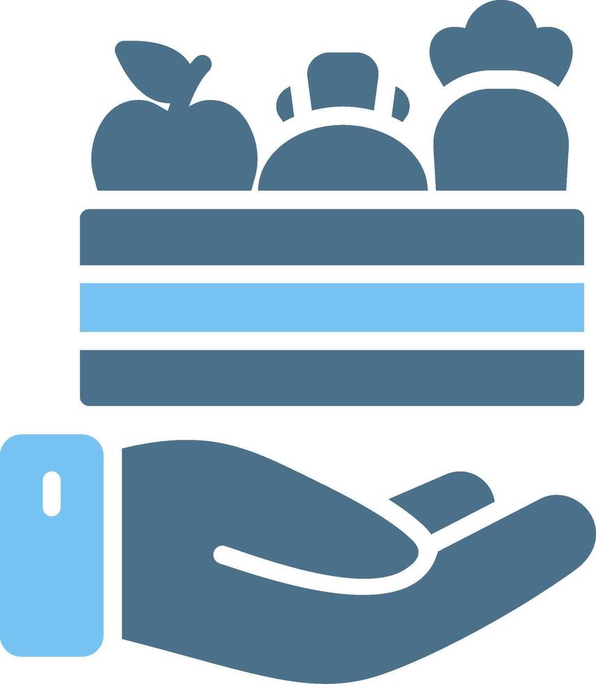 Food Donation Glyph Two Color Icon Design vector