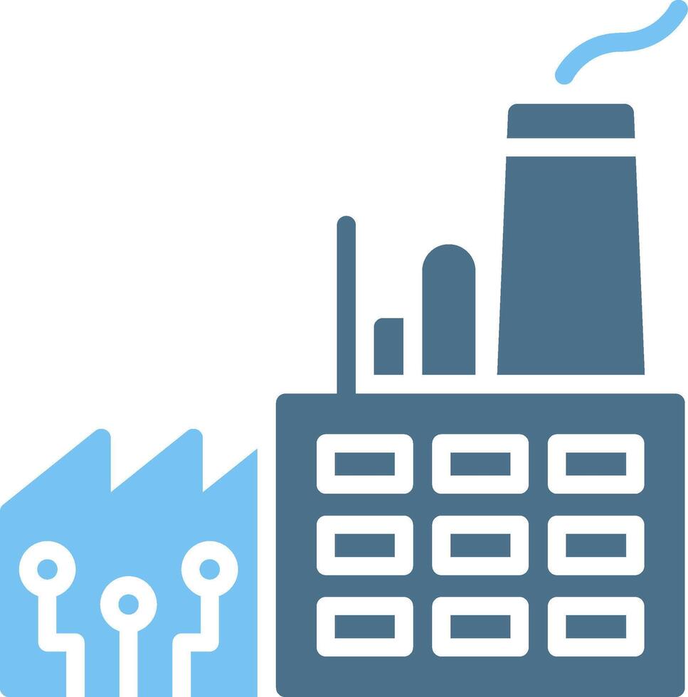 Smart Factory Glyph Two Color Icon Design vector