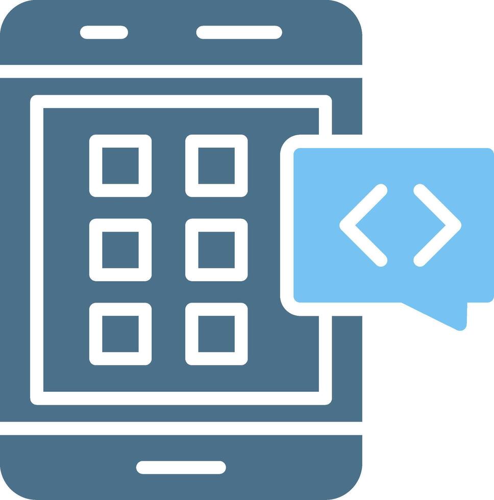 Mobile Application Glyph Two Color Icon Design vector