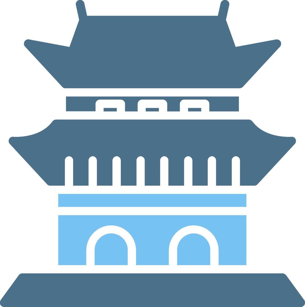 Ming Tomb Glyph Two Color Icon Design vector