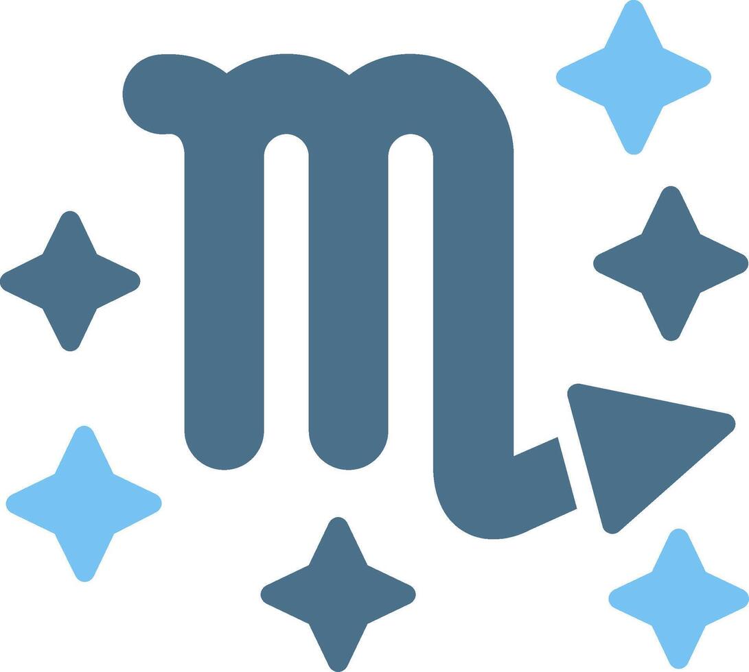Scorpio Glyph Two Color Icon Design vector