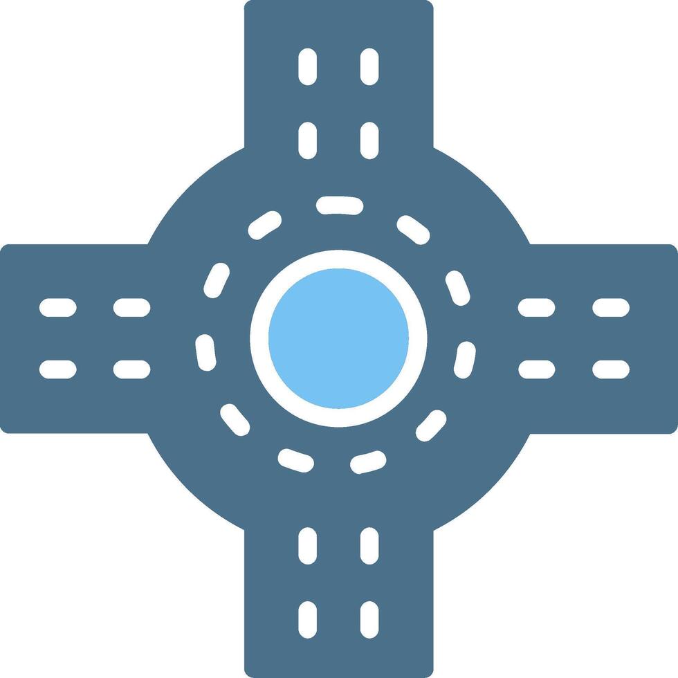 Roundabout Glyph Two Color Icon Design vector
