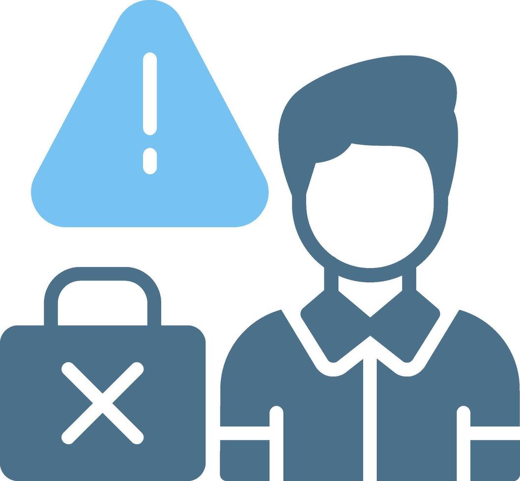 Unemployed Glyph Two Color Icon Design vector