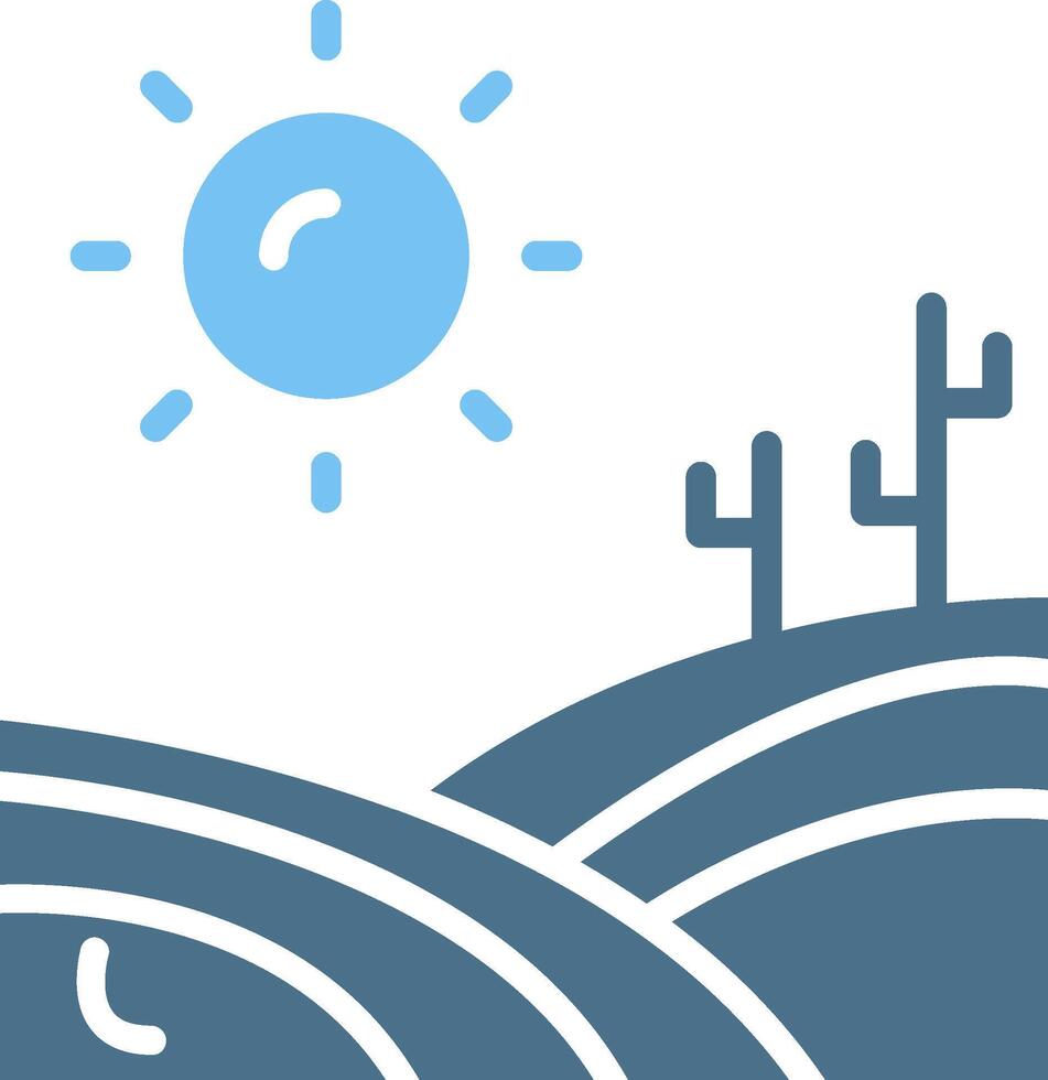 Desert Glyph Two Color Icon Design vector