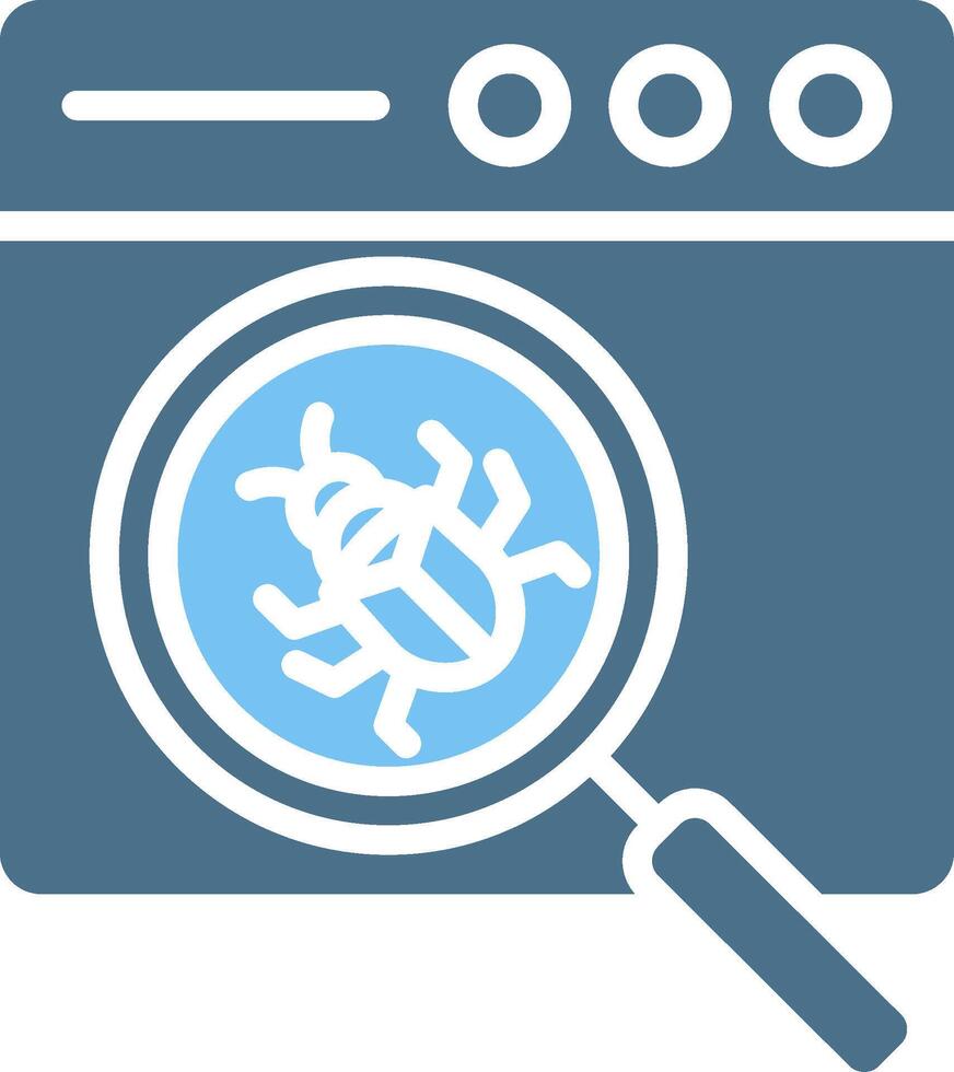 Bug Glyph Two Color Icon Design vector