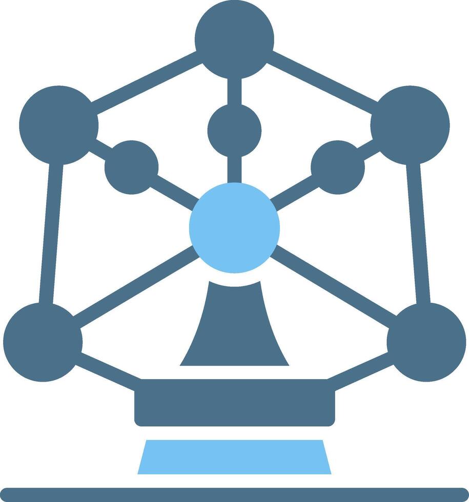 Atomium Glyph Two Color Icon Design vector