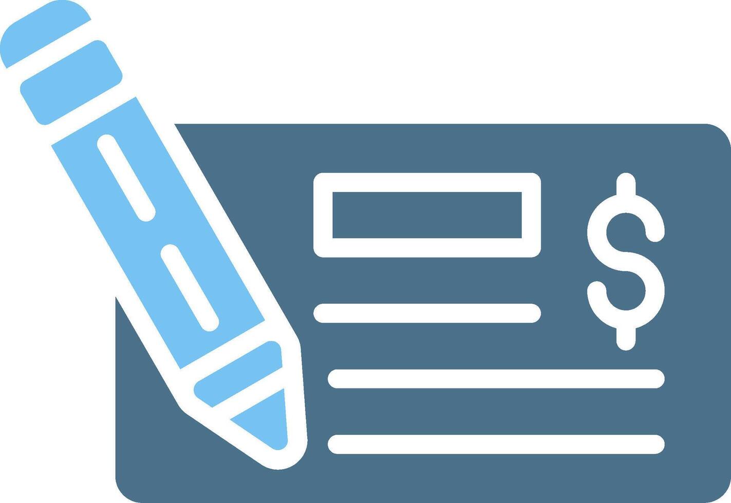 Checkbook Glyph Two Color Icon Design vector