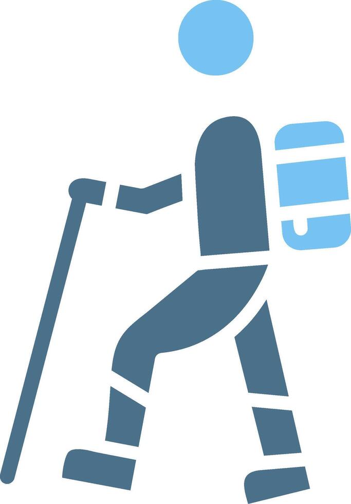 Trekker Glyph Two Color Icon Design vector