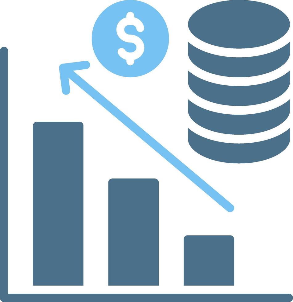 Profit Glyph Two Color Icon Design vector