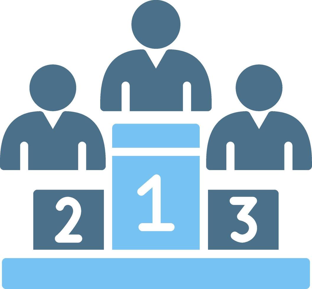 Podium Glyph Two Color Icon Design vector