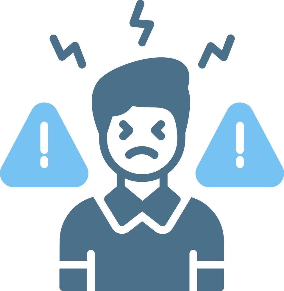Panic Attack Glyph Two Color Icon Design vector