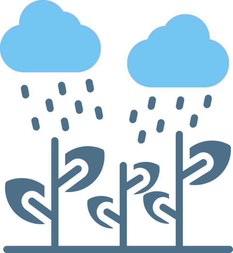 Rain Glyph Two Color Icon Design vector