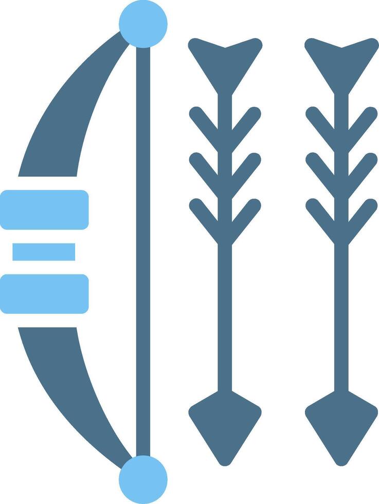 Bow And Arrow Glyph Two Color Icon Design vector