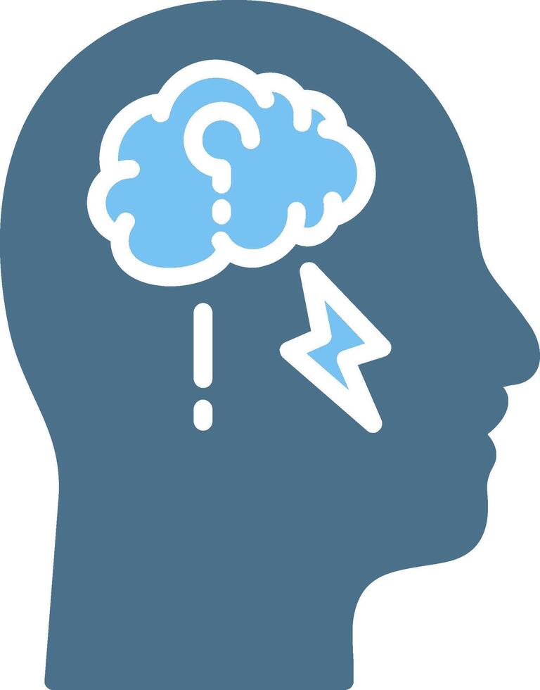 Anxiety Glyph Two Color Icon Design vector