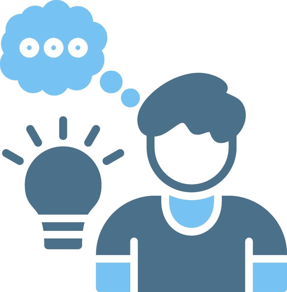 Thinking Glyph Two Color Icon Design vector