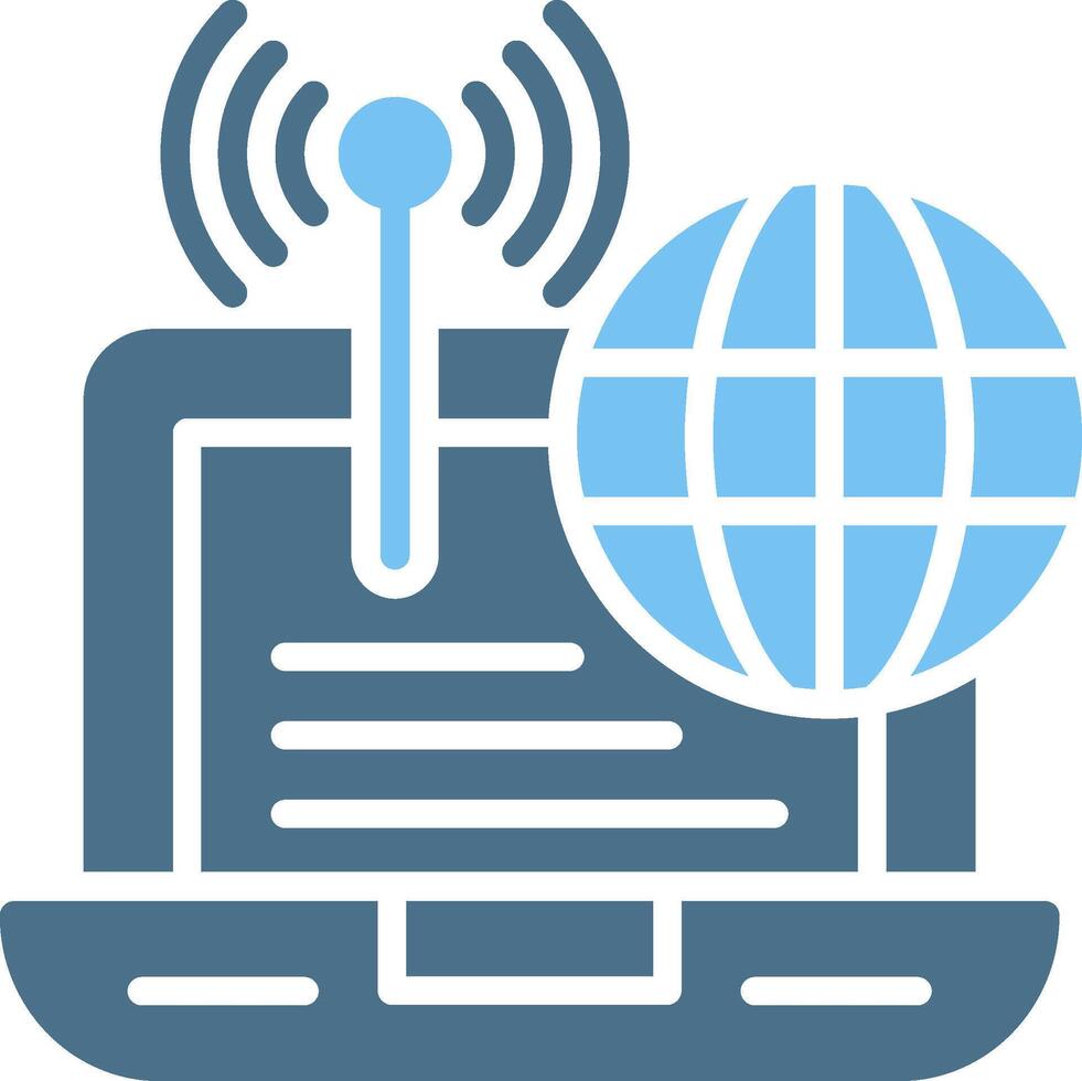 Wireless Glyph Two Color Icon Design vector