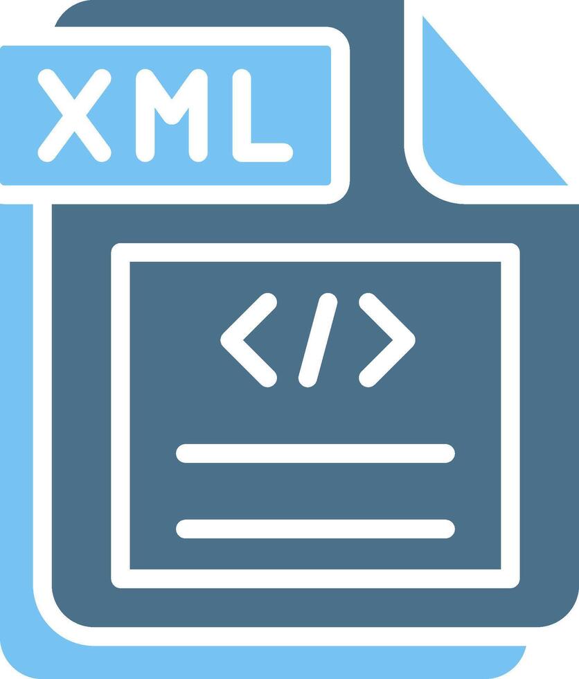 XML Glyph Two Color Icon Design vector
