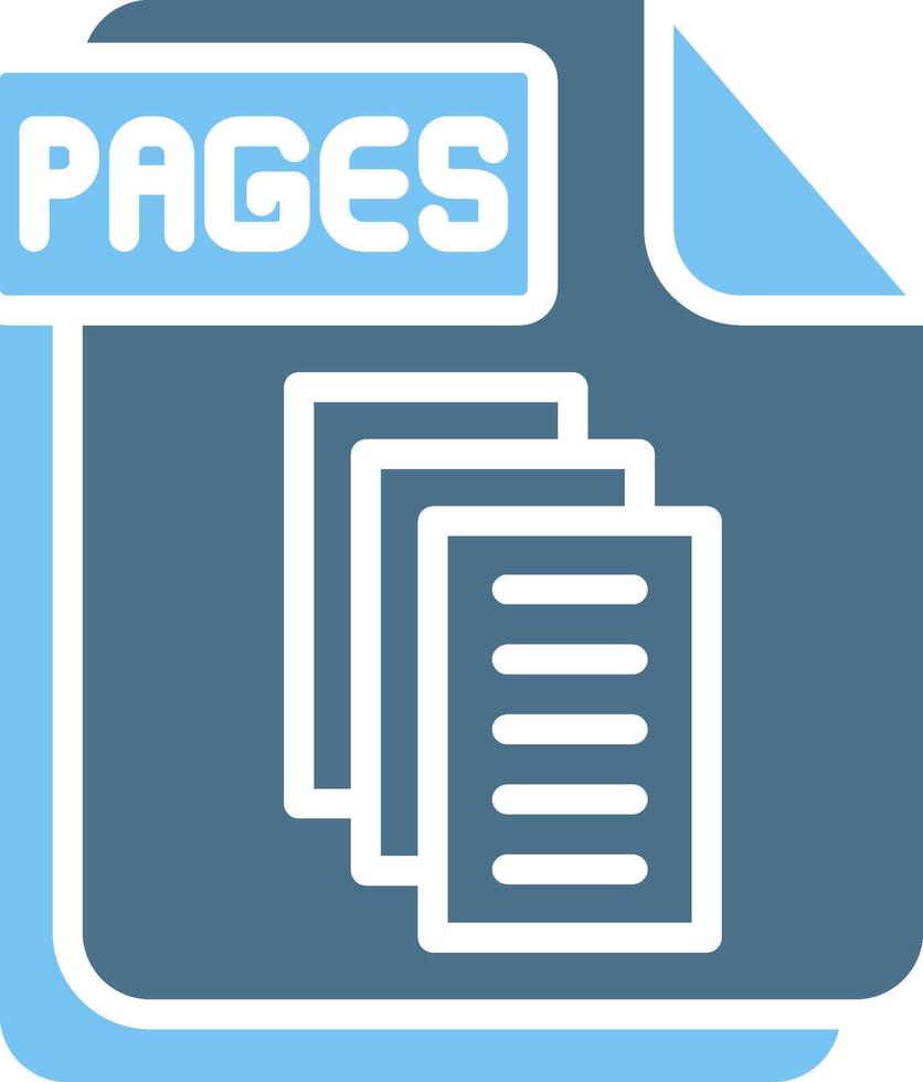PAGES Glyph Two Color Icon Design vector