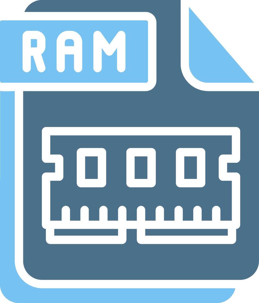 RAM Glyph Two Color Icon Design vector