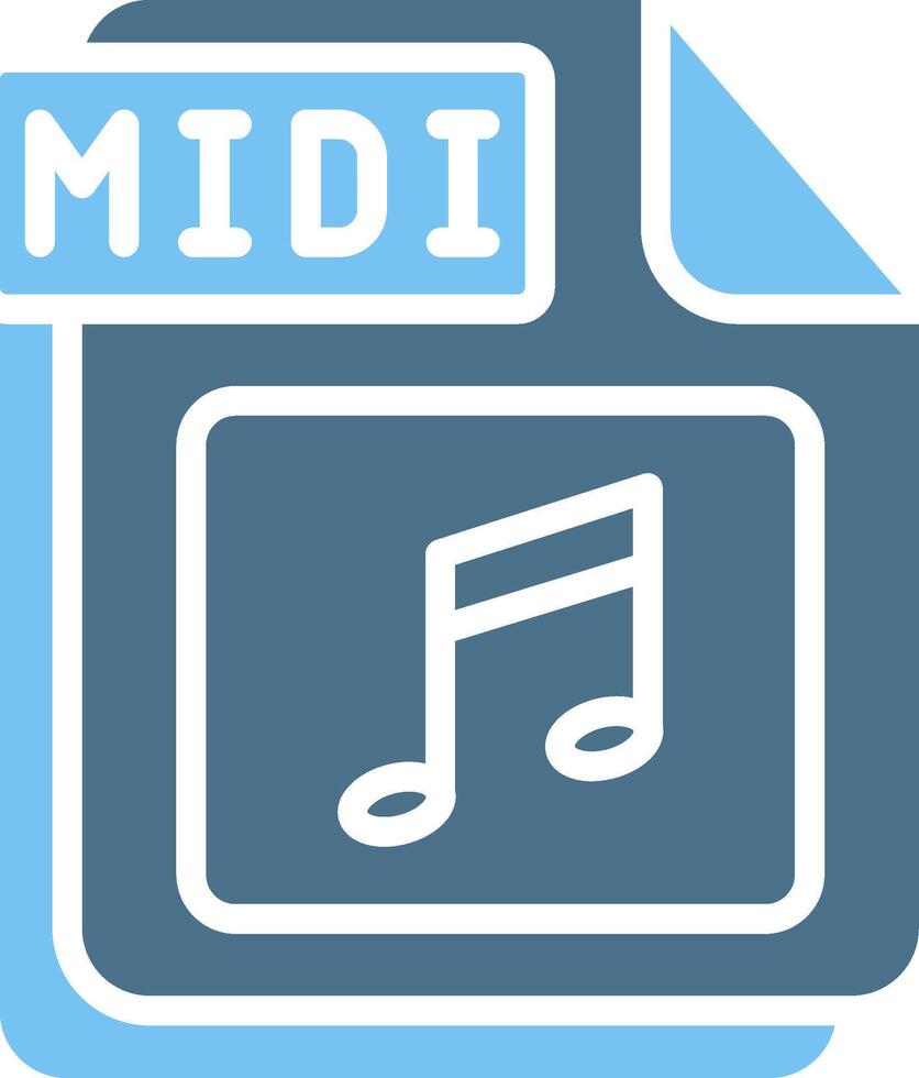 MIDI Glyph Two Color Icon Design vector