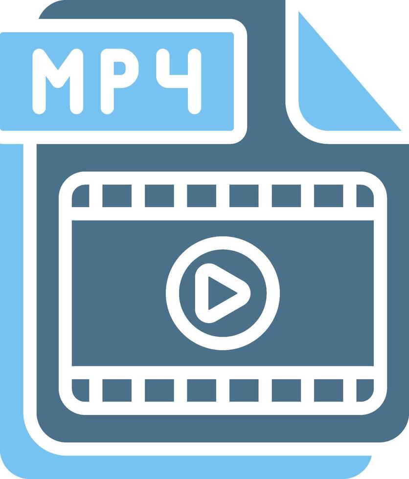 MP4 Glyph Two Color Icon Design vector