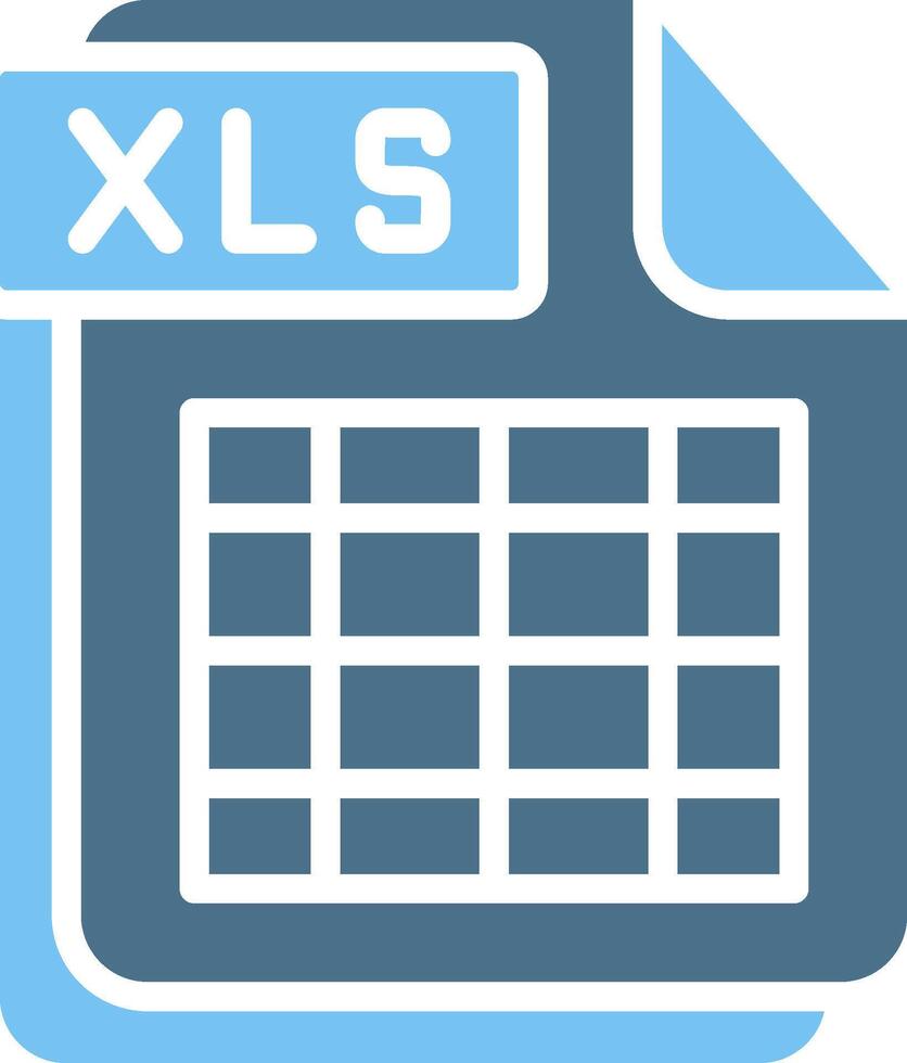XLS Glyph Two Color Icon Design vector
