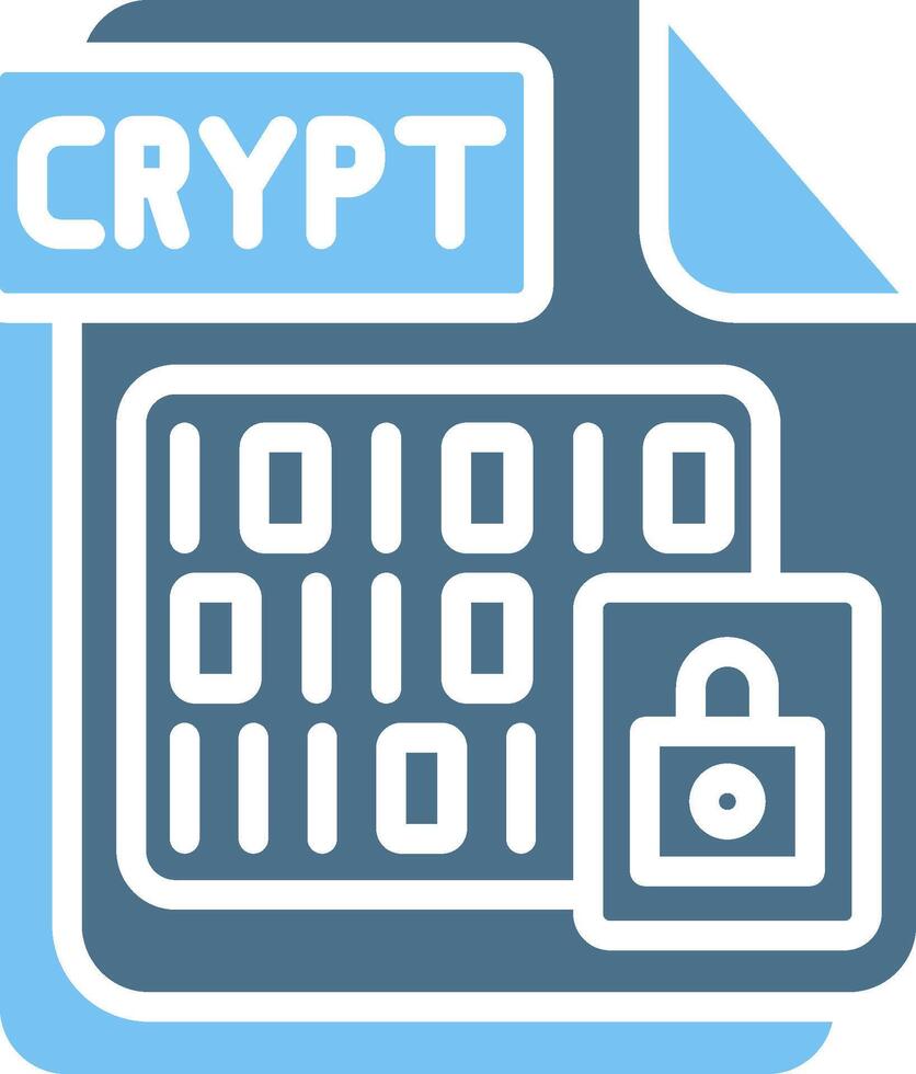 CRYPT Glyph Two Color Icon Design vector