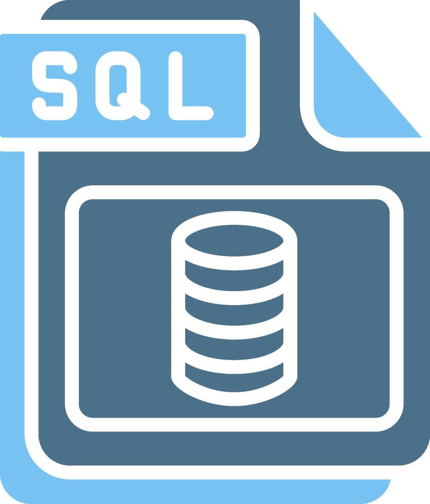 SQL Glyph Two Color Icon Design vector
