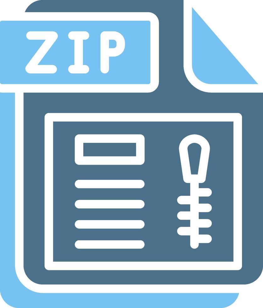 ZIP Glyph Two Color Icon Design vector