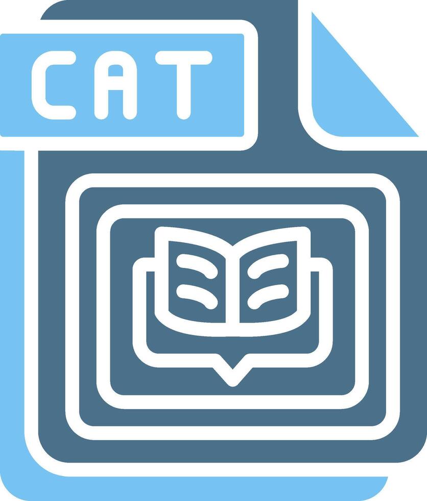 CAT Glyph Two Color Icon Design vector