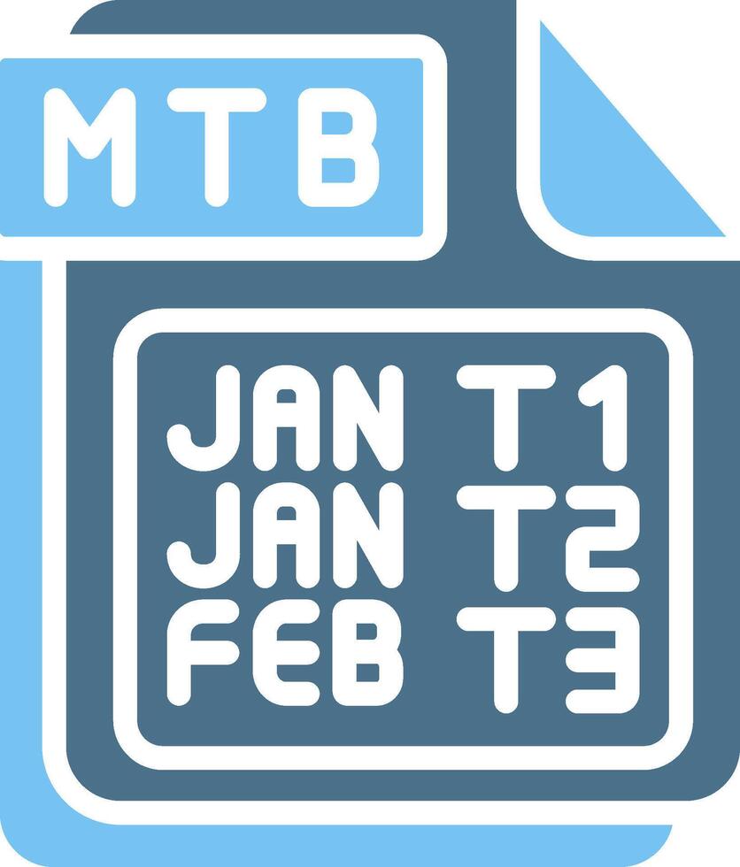 MTB Glyph Two Color Icon Design vector