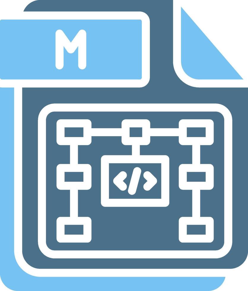 M Glyph Two Color Icon Design vector
