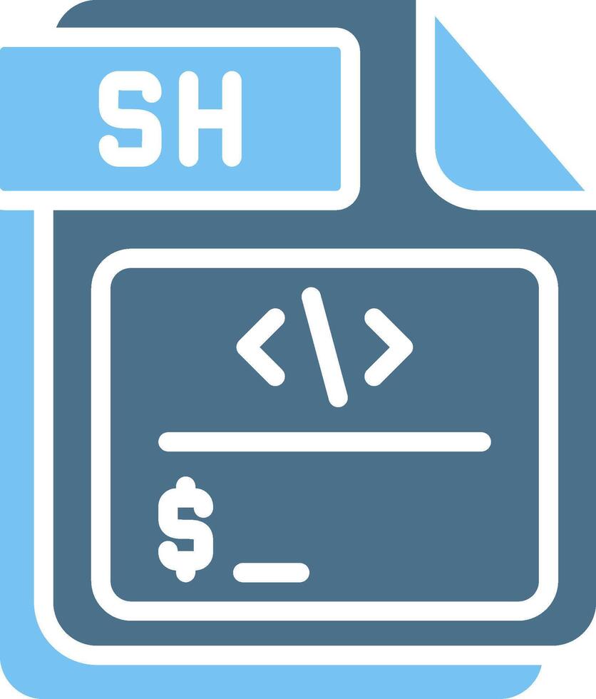 SH Glyph Two Color Icon Design vector