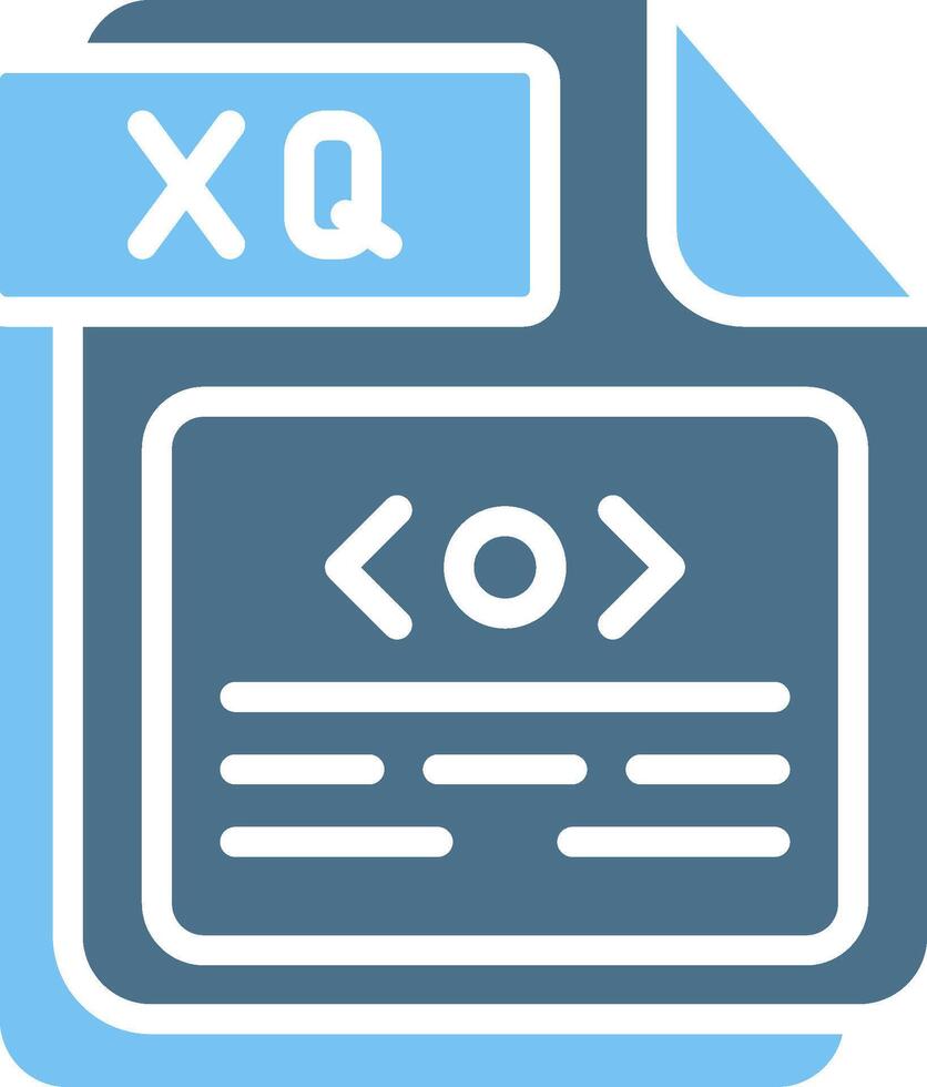 XQ Glyph Two Color Icon Design vector
