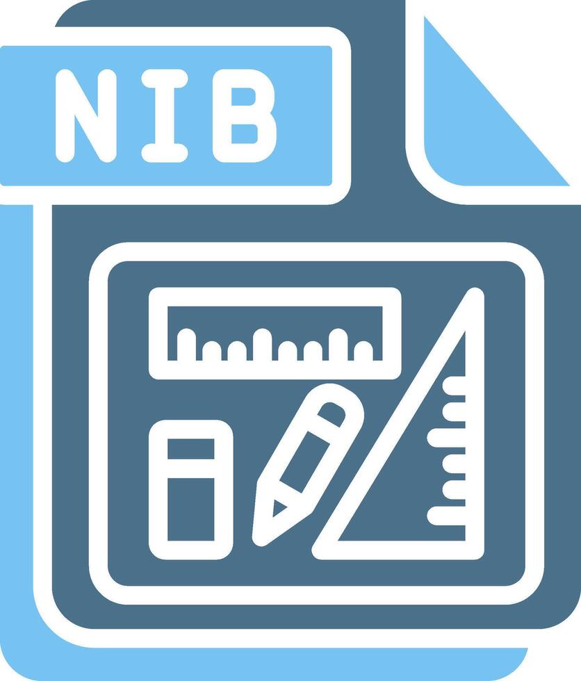 NIB Glyph Two Color Icon Design vector