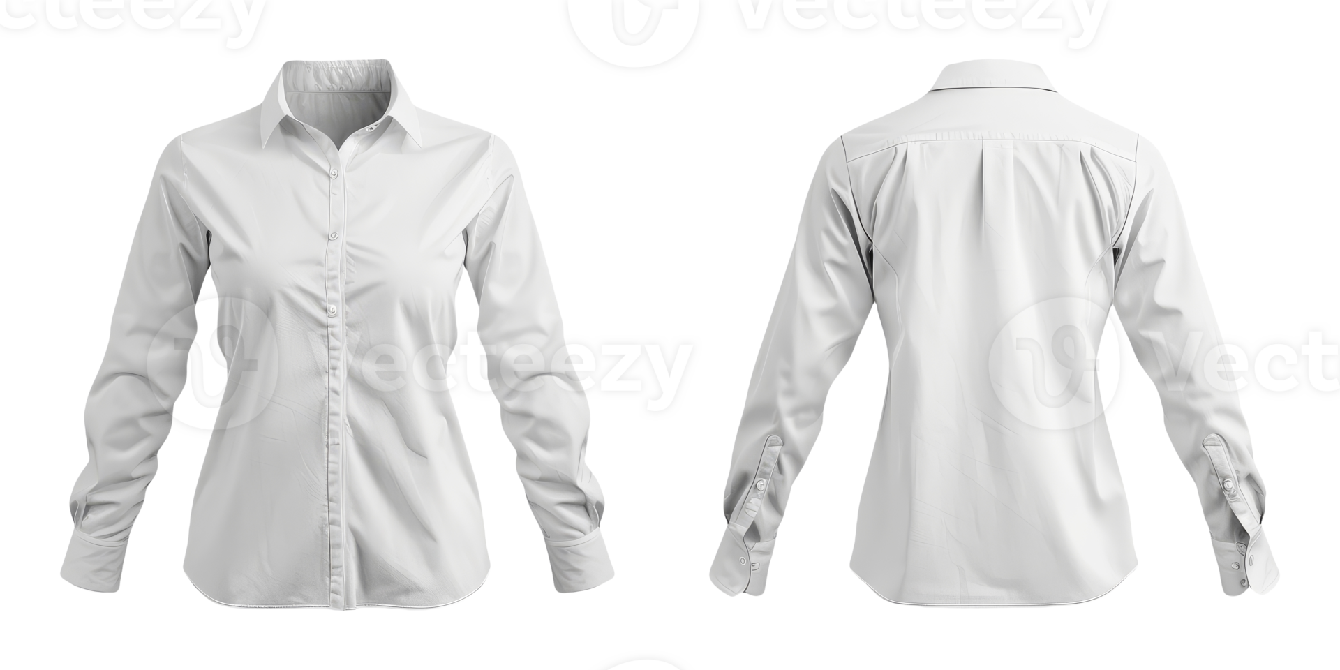 Mockup of a Long-Sleeve White Shirt Template for Graphic Design in Front and Back View png