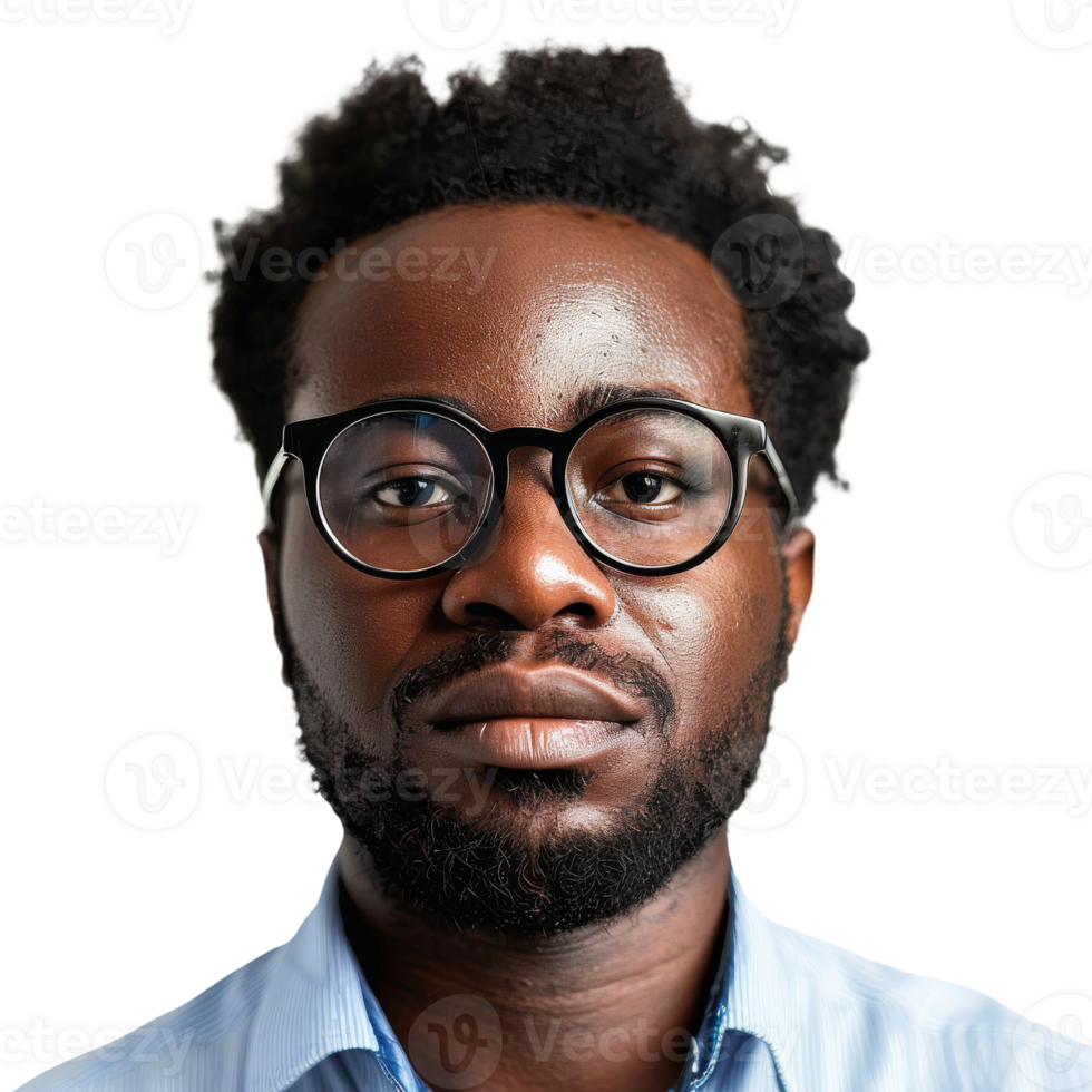 Portrait of a Man With Glasses Against a Plain Background in a Bright Indoor Setting png