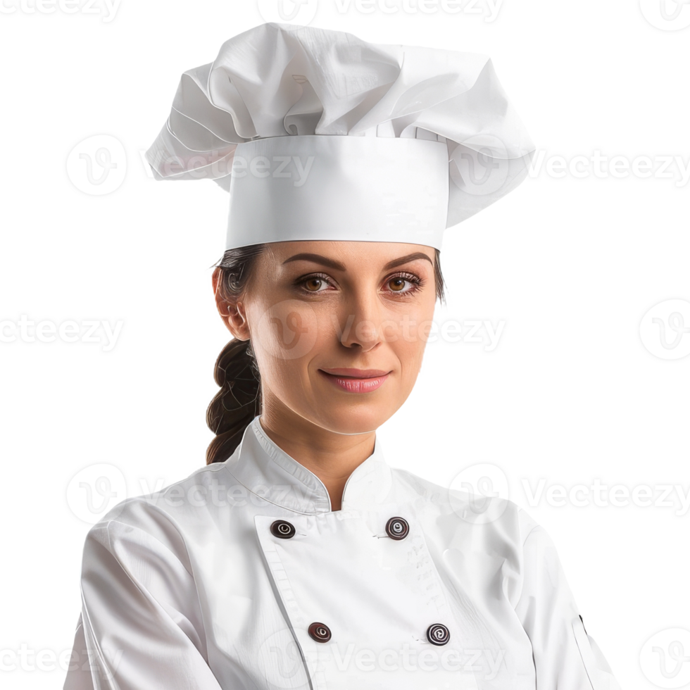 Young Chef in Uniform Smiles Confidently With Arms Crossed on Isolated Background png