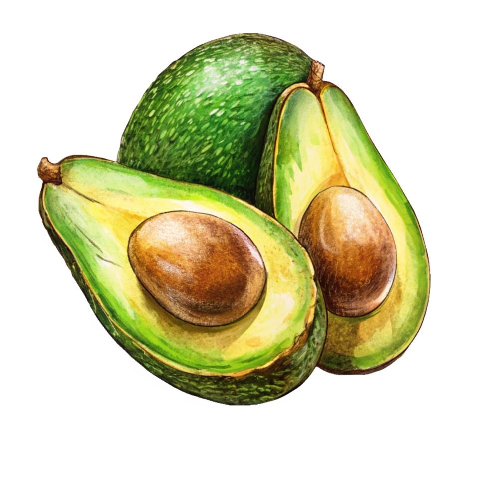 Sliced Avocado in a Splash of Freshness png
